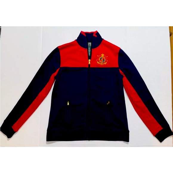 LRL Ralph Lauren Active Jacket, Petite SP Navy Blue/Red, Full-Zip Stylish Fit - Picture 2 of 15